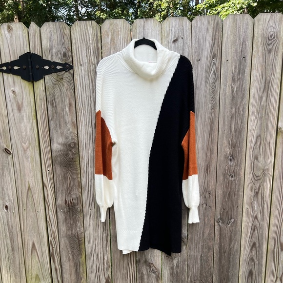 MIAMI by Francesca Colorblock Turtleneck sweater dress Women’s XL NWT NEW - Picture 4 of 12